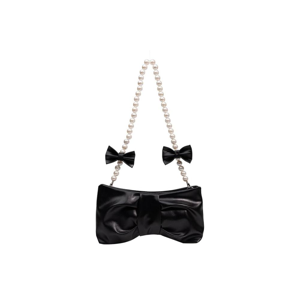 Elegante Damen-Clutch mit Perlenverzierung - Perfekt für Hochzeit Party & Abend - Satin-Tasche mit Schulterkette - Stilvolle Umhängetasche für jeden Anlass - Klein aber voller Stil
