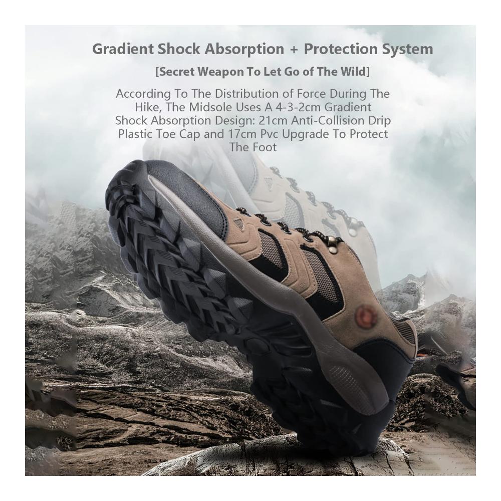 Ultimative wasserdichte Herren-Trekking- & Wanderschuhe | Leicht & strapazierfähig | Ideal für Outdoor-Abenteuer | Schwarz Größe 48