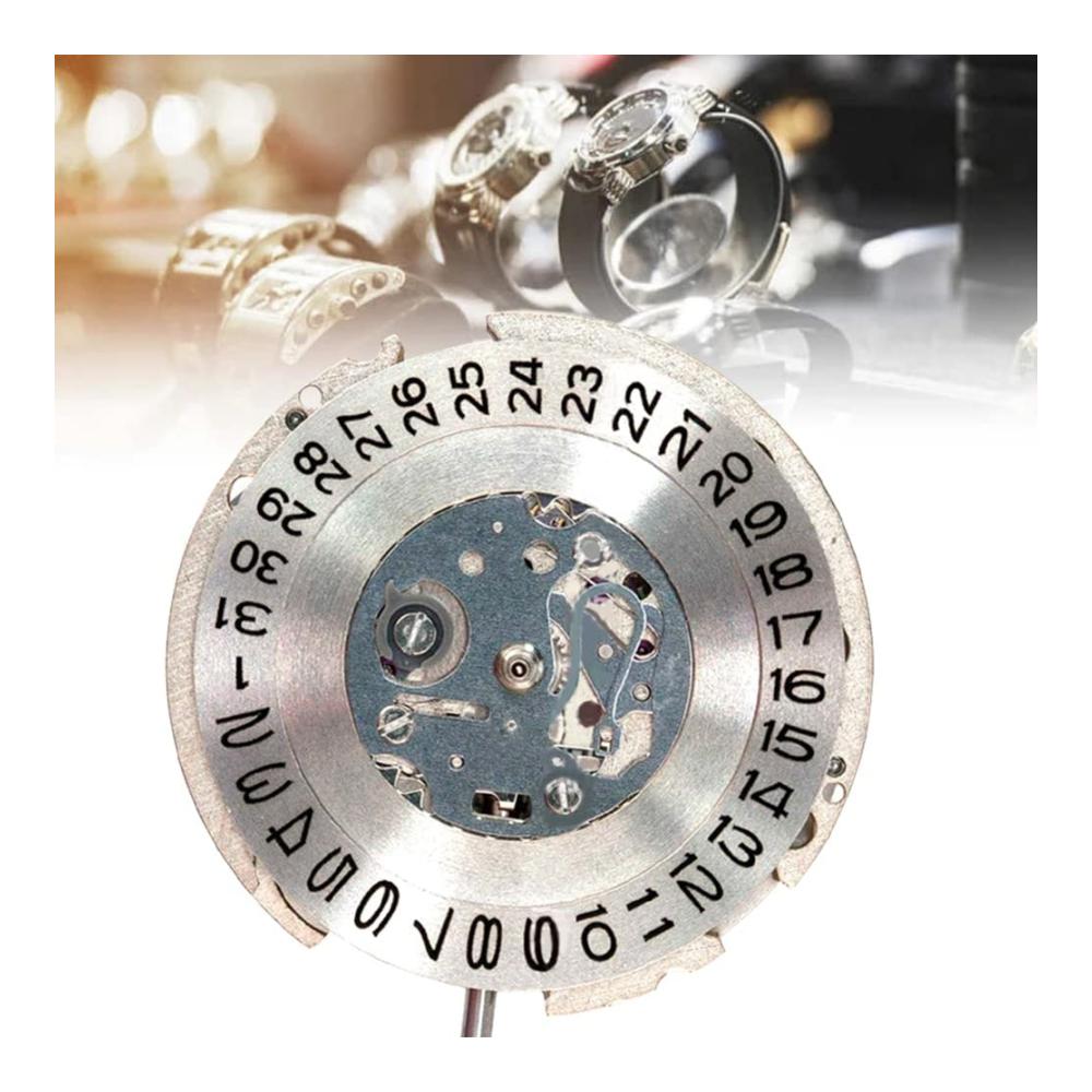 Hochpräzise Armbanduhren Ersatz-Uhrwerk NH15A/NH15 für mechanische Automatikuhren mit einfachem Kalender - Zuverlässigkeit in Silber
