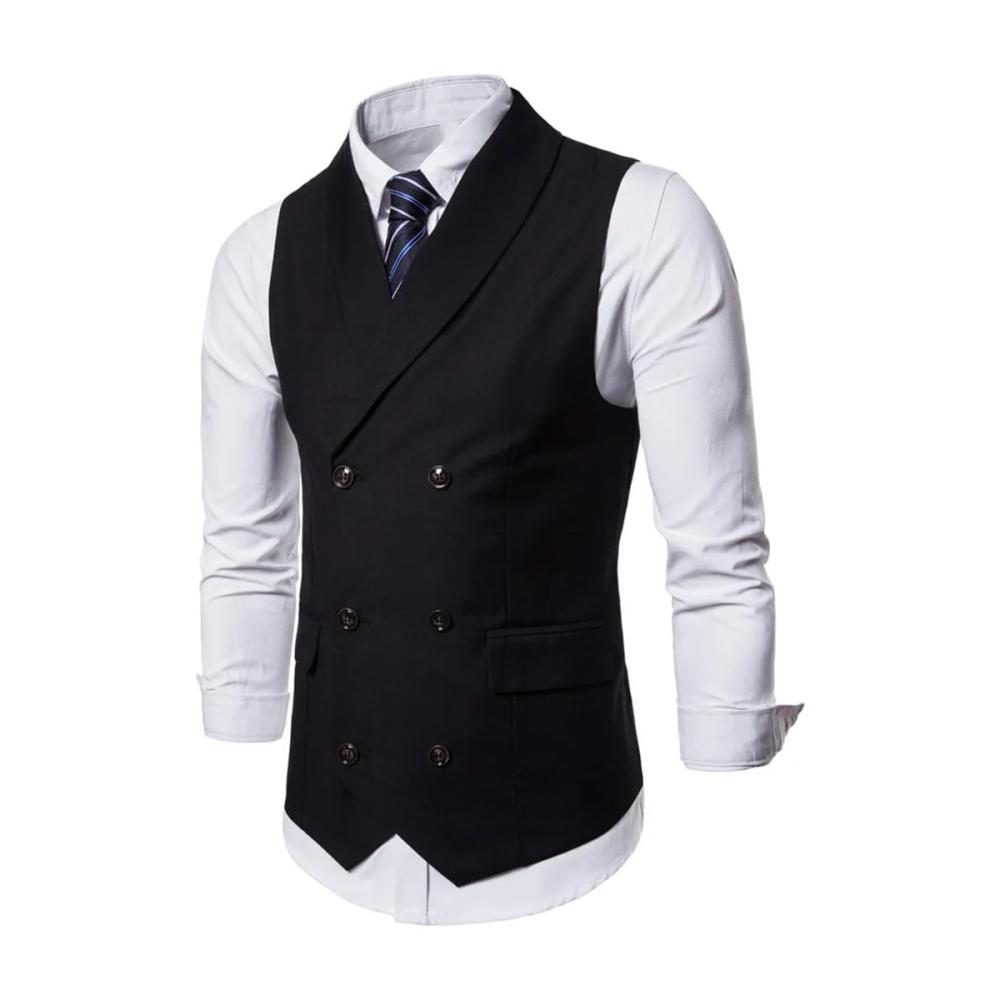 Elegante Herrenweste für Herbst und Winter Europäische Zweireiher Slim Casual Weste - Stilvoll und bequem für jede Gelegenheit