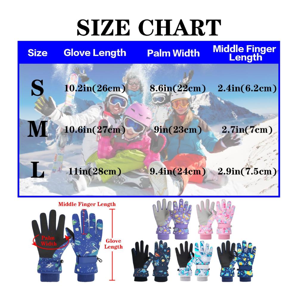 Hochwertige Kinder Winterhandschuhe für Sport & Outdoor-Aktivitäten | Wasserdicht Winddicht Fleece | Ideal zum Skifahren Snowboarden Wandern | Jungen & Mädchen 1-10 Jahre
