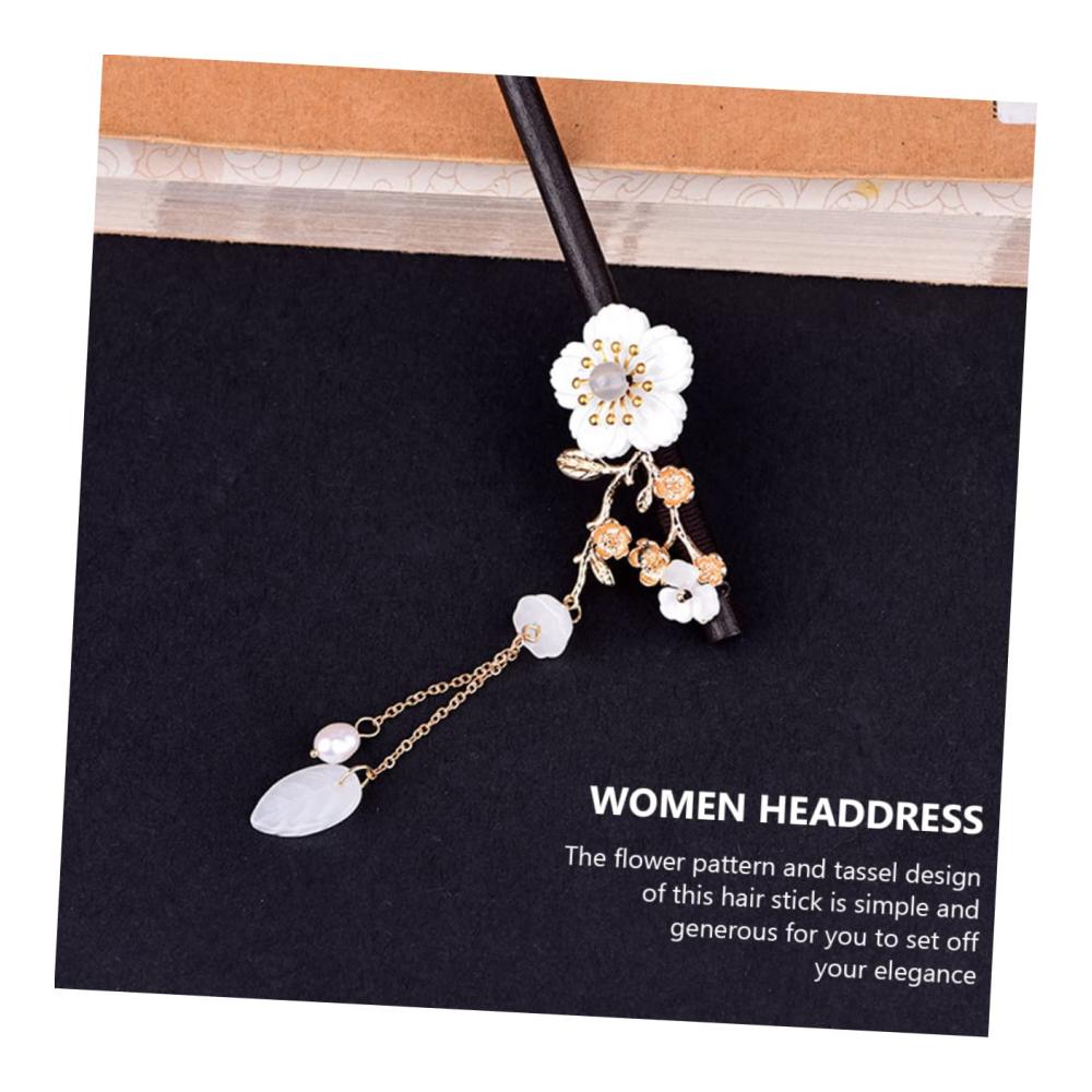 Entdecke den Vintage-Chic 3er Set Haarnadeln aus Metall für Damen - Retro-Blumenmuster Stäbchen aus Legierung und Holz - Ideales Haarschmuck-Accessoire für jede Frau