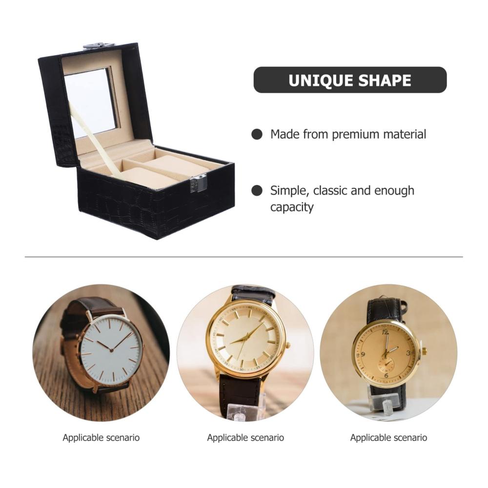 Entdecken Sie Luxus und Funktionalität Schwarzer Uhrenbeweger mit Lederoptik für stilvolle Aufbewahrung und Präsentation von Uhren. Perfektes Accessoire für den anspruchsvollen Mann