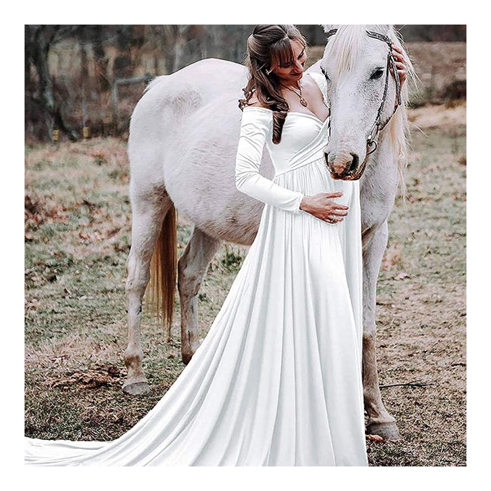 Entzückendes Schwangerschafts-Kleid Elegantes Maxikleid für Fotoshootings und besondere Anlässe. Stilvoll bequem und perfekt für werdende Mütter