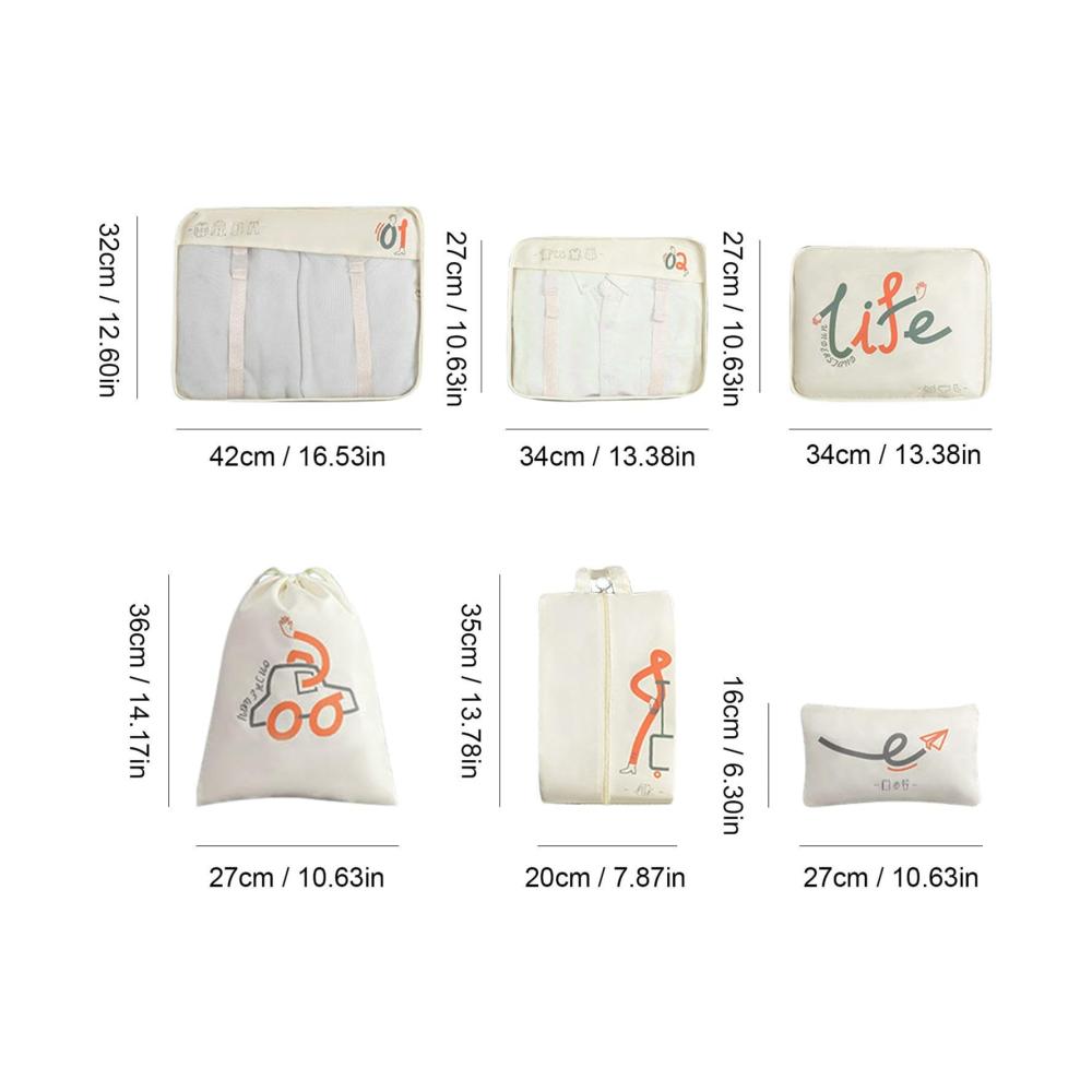 Effizientes Reisen mit Stil Kofferorganizer-Set mit 6 Packwürfeln für Unterwäsche und Kleidung | Praktische Taschen für gepflegtes Gepäckmanagement