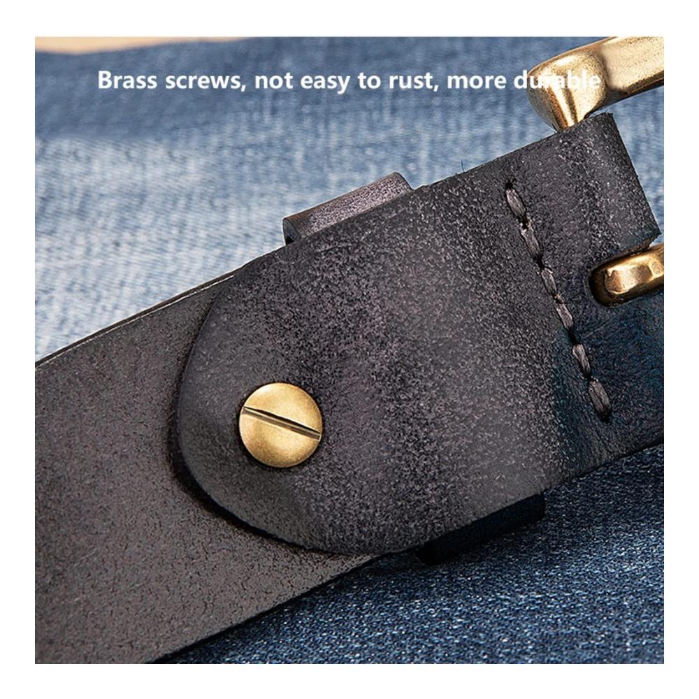 Entdecke den zeitlosen Stil Vintage Herren-Ledergürtel mit Kupfer-Dornschließe und Dehnlochtechnologie. Perfekt für Jeans oder Arbeit ein Muss für jeden Mann