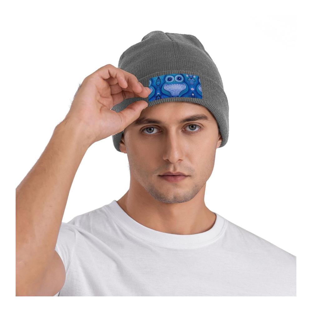 Entdecke den Winterzauber Weiche blaue Unisex-Strickmütze mit niedlichem Eulen-Motiv - Dein Must-Have für kuschelige Wintertage! Warm stylisch perfekt