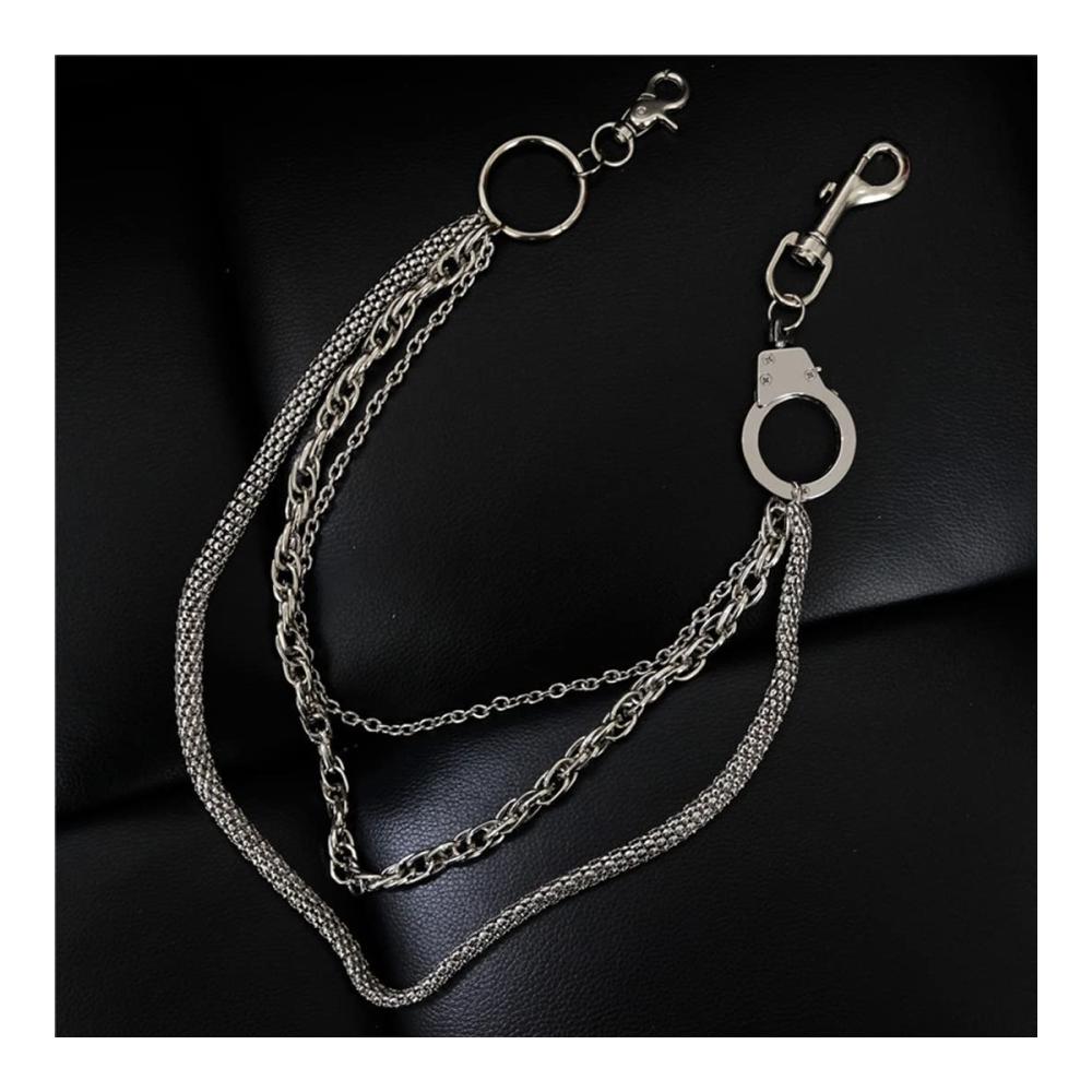 Erleben Sie den ultimativen Körperglanz Trendige Handschellen Hosenkette mit 3 Schichten. Strapazierfähige Gürtelketten perfekt für Männer und Frauen. Unvergleichlicher Körperschmuck