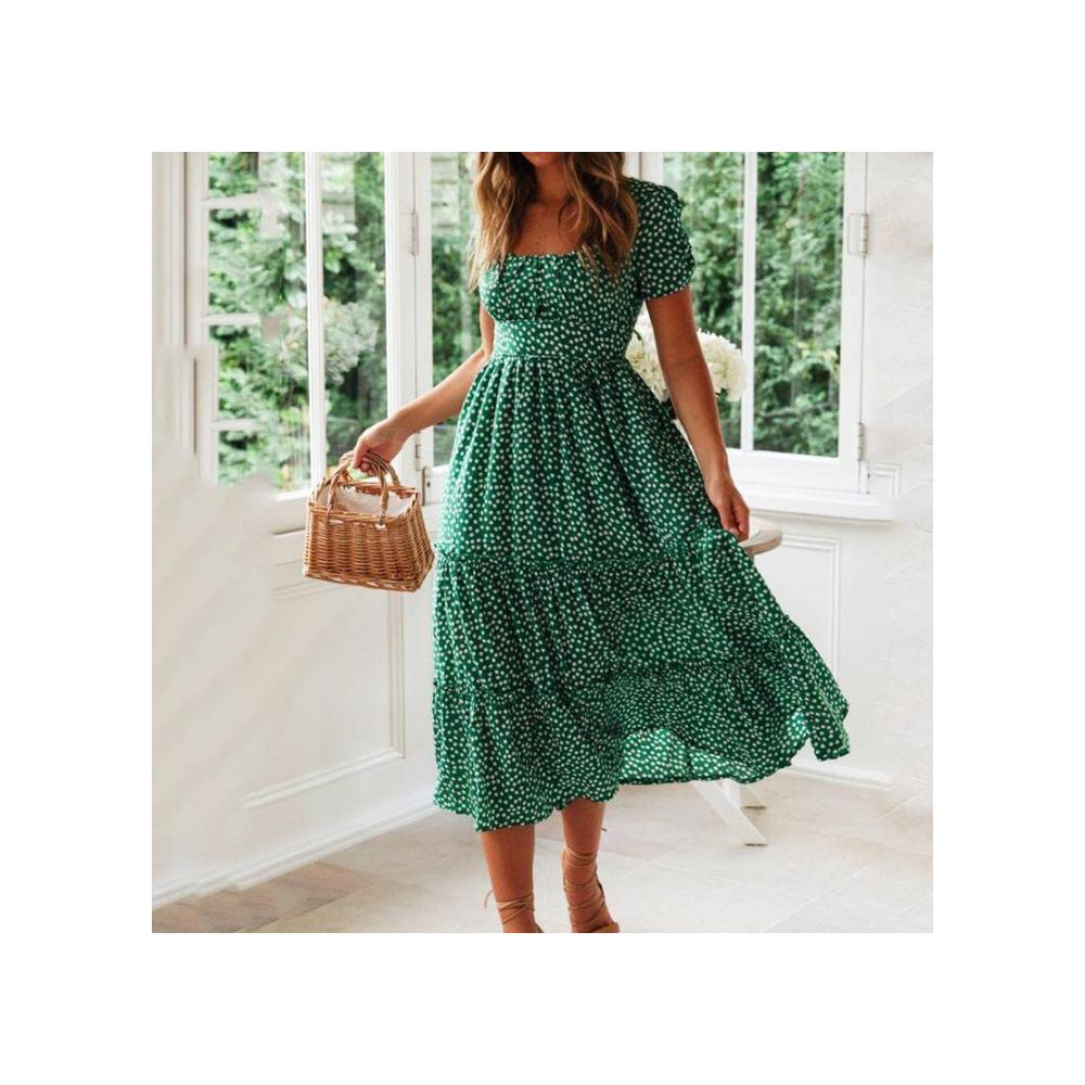 Entzückende Vintage-Druck Röcke Zeitlos elegant und verspielt! Holen Sie sich den perfekten Look für jeden Anlass. (Farbe Grün Größe S
