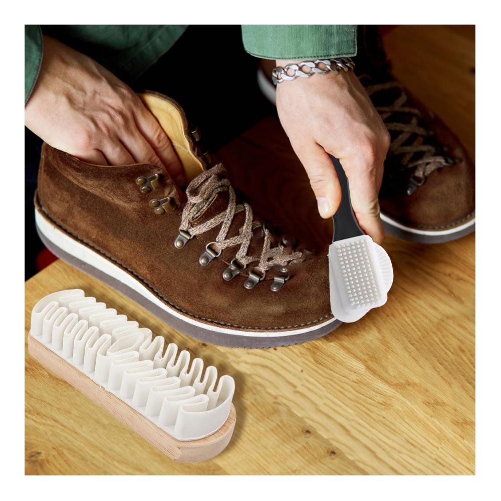 Hochwertige Schuhbürsten-Set 3 Stück für Wildleder Rauleder Nubuk & Veloursleder | Perfekte Pflege mit Radiergummi Kreppbürste & mehr | Schuhbürste für langanhaltende Schönheit Ihrer Schuhe