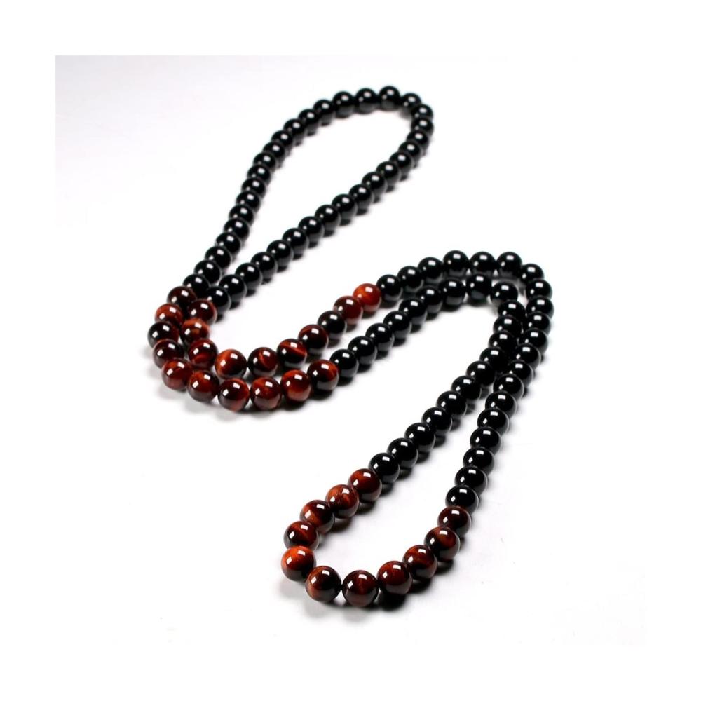 Edles Tigerauge-Armband mit Onyx & rotem Stein 8MM Perlen. Stilvolles Accessoire für Männer & Frauen. Natürlich & zeitlos schön. Holen Sie sich Ihr exklusives Armschmuck heute