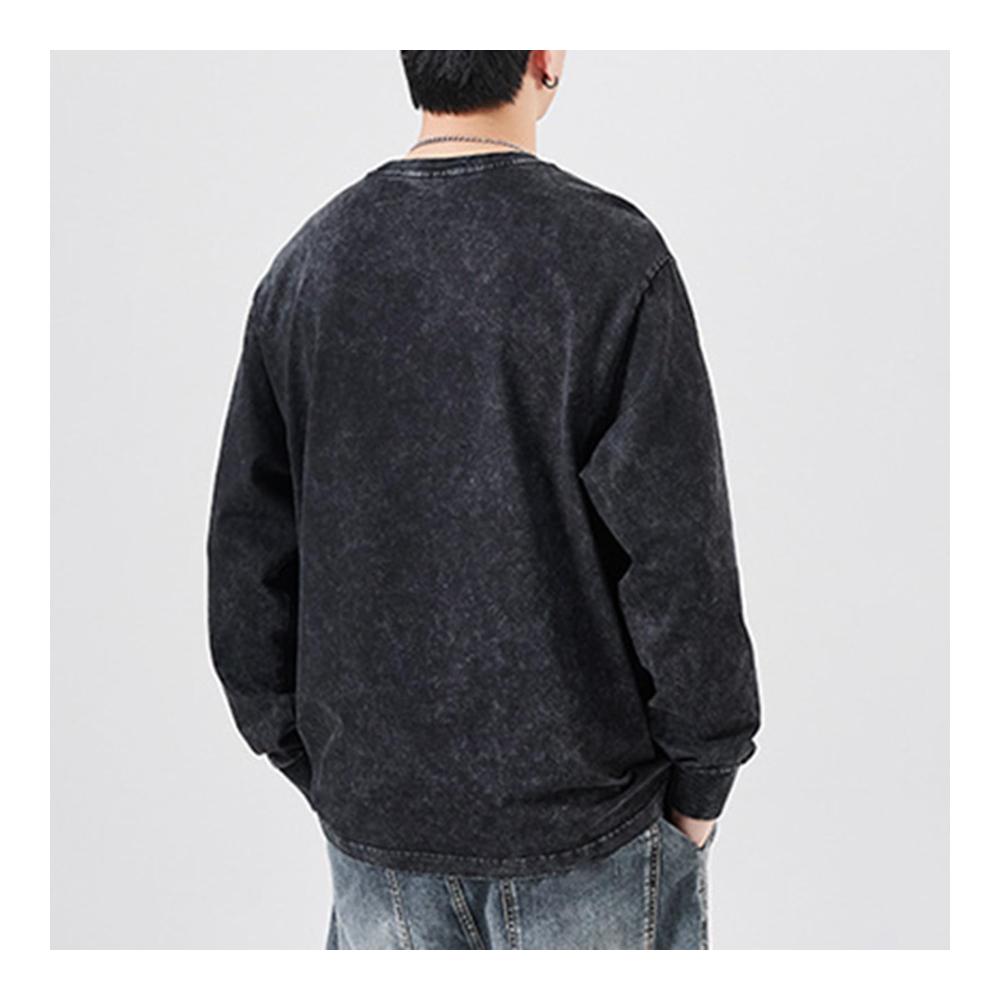 Attraktive Herren Langarm T-Shirts mit Rundhals aus Baumwolle - Lockerer Sitz & Feste Farben für den Outdoor-Einsatz