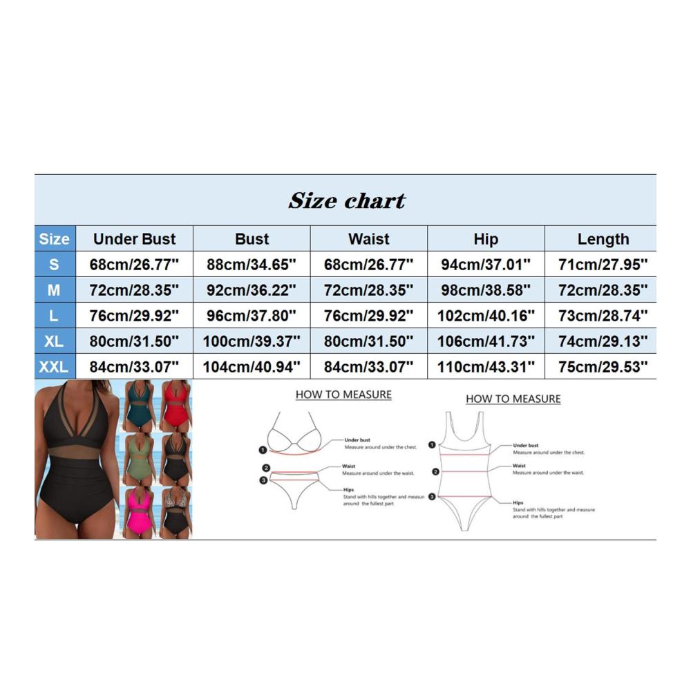 Elegantes Damen-Monokini mit figurformender Mesh-Hohlnaht und Push-Up-Funktion für große Größen