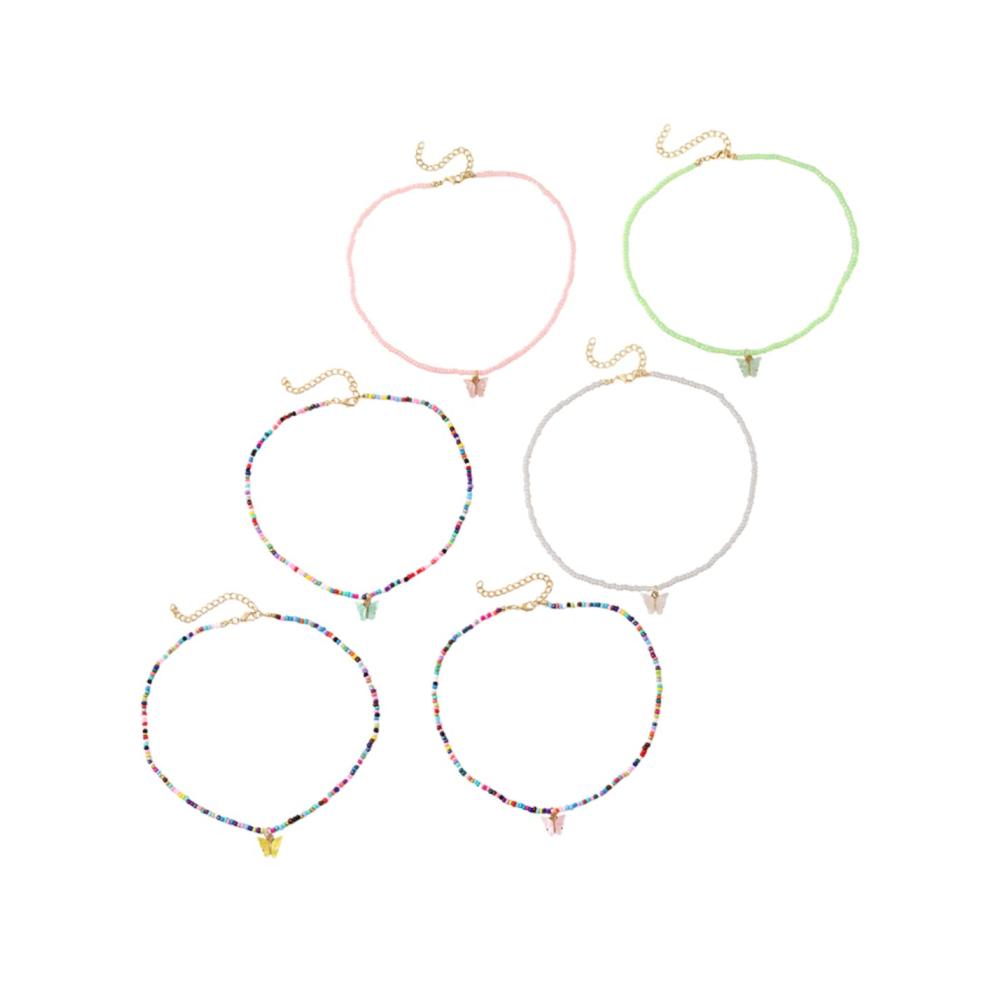 Verführerische Halsreife Perlen-Choker mit Boho-Charme für Damen - Exklusive 6St Perlenkette hawaiianisch inspiriertes Accessoire für stilvolle Halsdekorationen