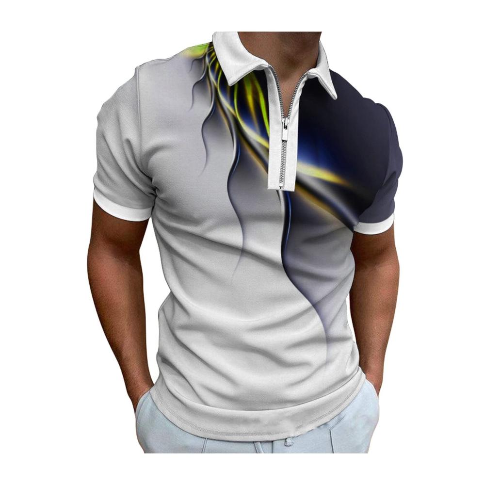 Entdecke den Komfort Hochelastisches T-Shirt für Herren mit Reißverschluss und Stehkragen - Hautfreundliches Material schnell trocknend und schlank geschnitten. Perfekte Alltagskleidung