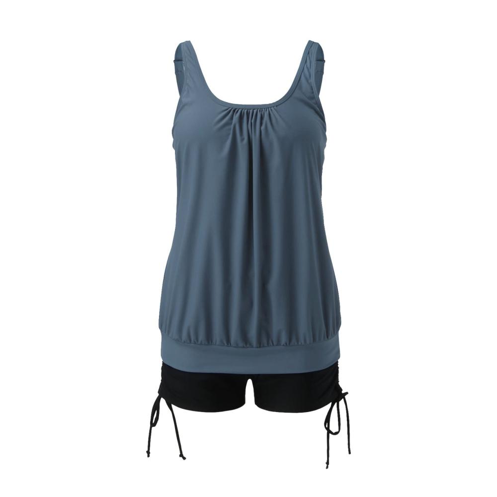 Figurformender Tankini Bikini mit Bauchweg-Effekt Stilvolle Damen-Bikinihosen für den Sommer Breite Schultergurte