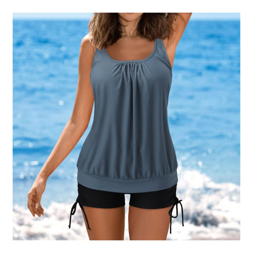 Figurformender Tankini Bikini mit Bauchweg-Effekt Stilvolle Damen-Bikinihosen für den Sommer Breite Schultergurte